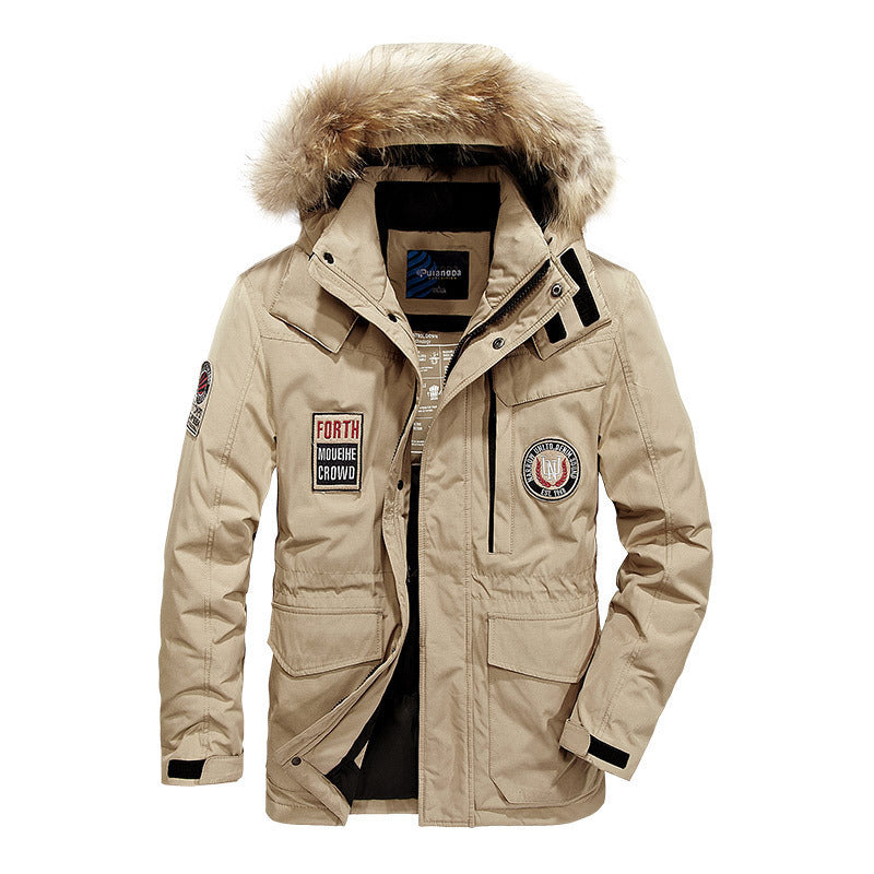 Men's winter parka with removable hood and faux fur trim water-repellent multifunctional pockets Mune Fashion