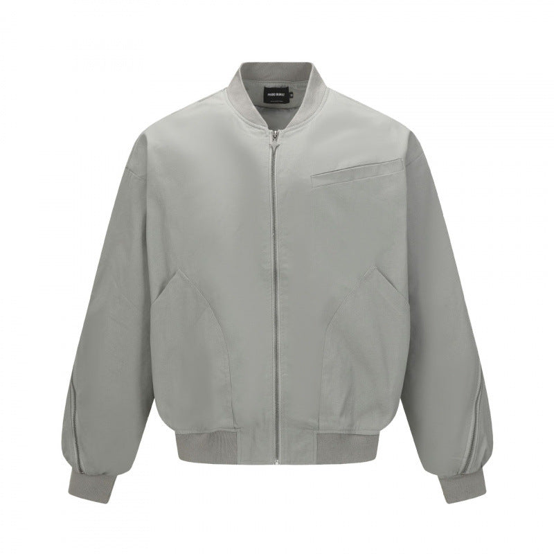 Unisex Boxy-Bomber jacket with full zip, ribbed hem and chest welt pocket Mune Fashion