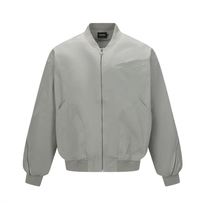 Unisex Boxy-Bomber jacket with full zip, ribbed hem and chest welt pocket Mune Fashion