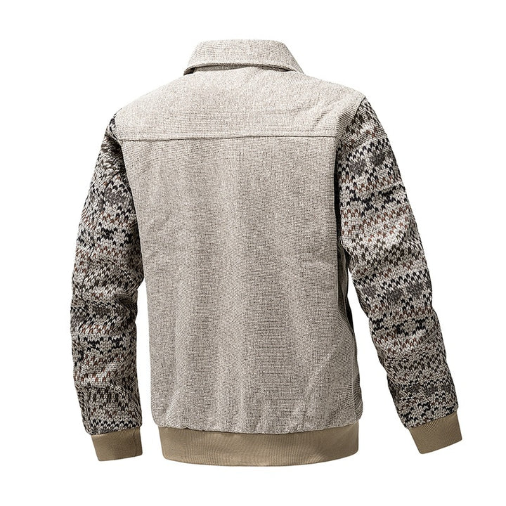 Men's knit bomber jacket with zipper, ribbed hem & Norwegian sleeves Mune Fashion