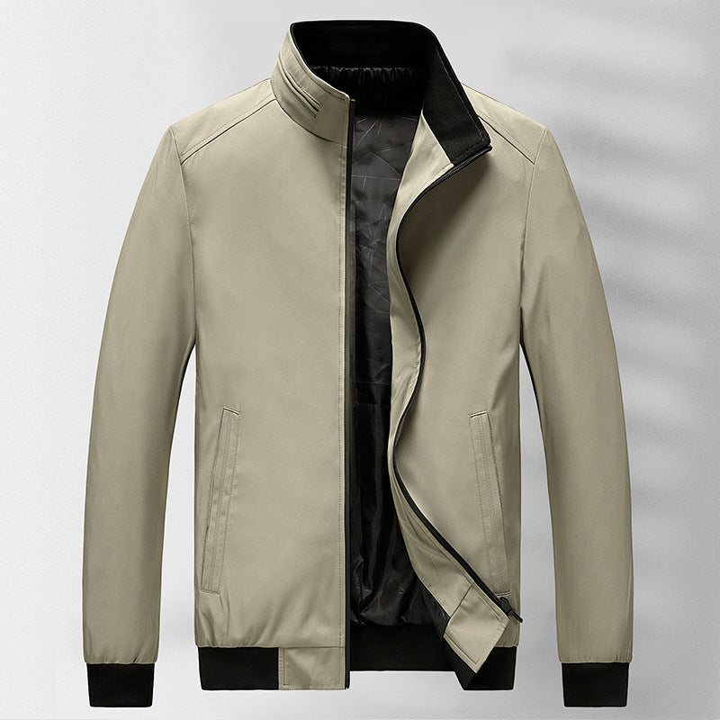 Men's Lightweight Quilted Bomber Jacket with Stand-up Collar, Padded Inner Lining and Ribbed Cuffs Mune Fashion