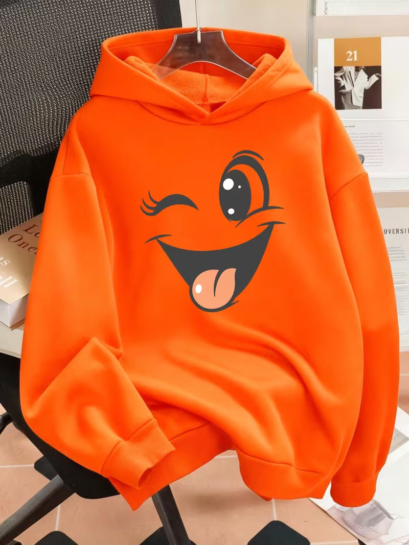Women Funny Hoodie with Unique Emoji Design Mune Fashion