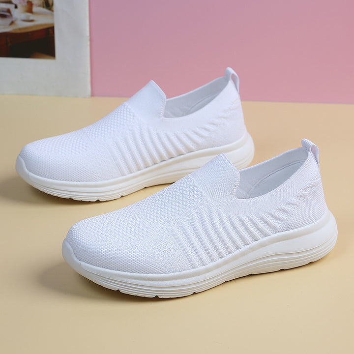 Women's breathable knitted slip-on shoes with viscoelastic insole and flexible rubber outsole Mune Fashion