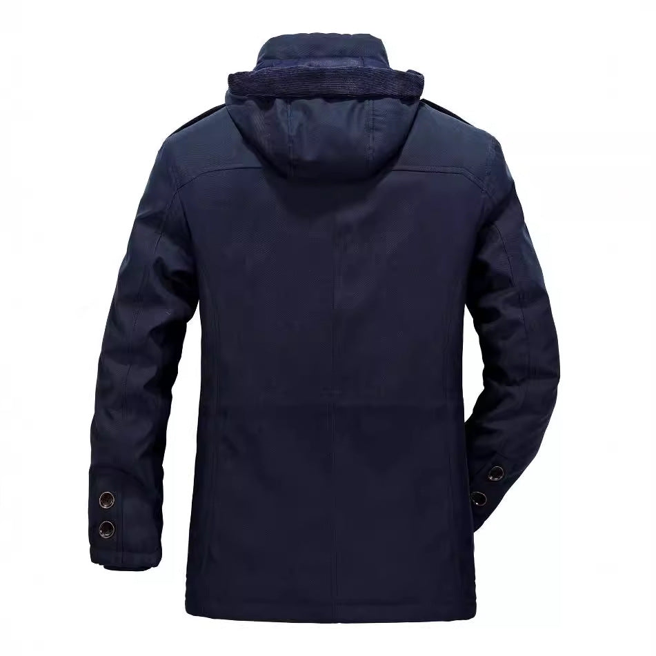 Men's Thermo-Canvas Parka with Sherpa Inner Lining, Removable Hood and Multi-Functional Pockets Mune Fashion