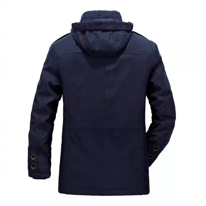 Men's Thermo-Canvas Parka with Sherpa Inner Lining, Removable Hood and Multi-Functional Pockets Mune Fashion
