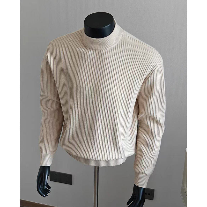Men's Stylish Chunky Knit Sweater with Stand-Up Collar Mune Fashion