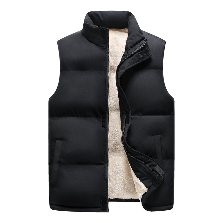 Women’s Padded Sleeveless Thermal Vest with Sherpa Lining and High Stand-Up Collar Mune Fashion