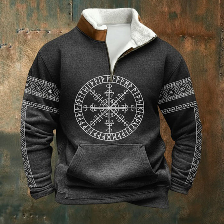 Men's Urban Fleece Pullover with Tree Motif Mune Fashion
