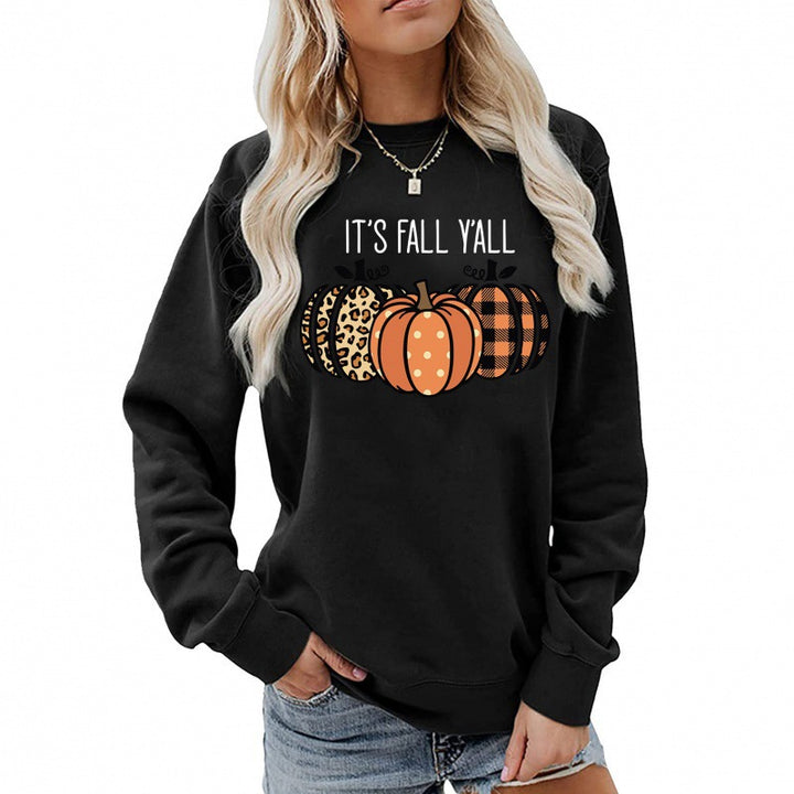 Women's casual autumn sweatshirt with pumpkin motif and round neck Mune Fashion