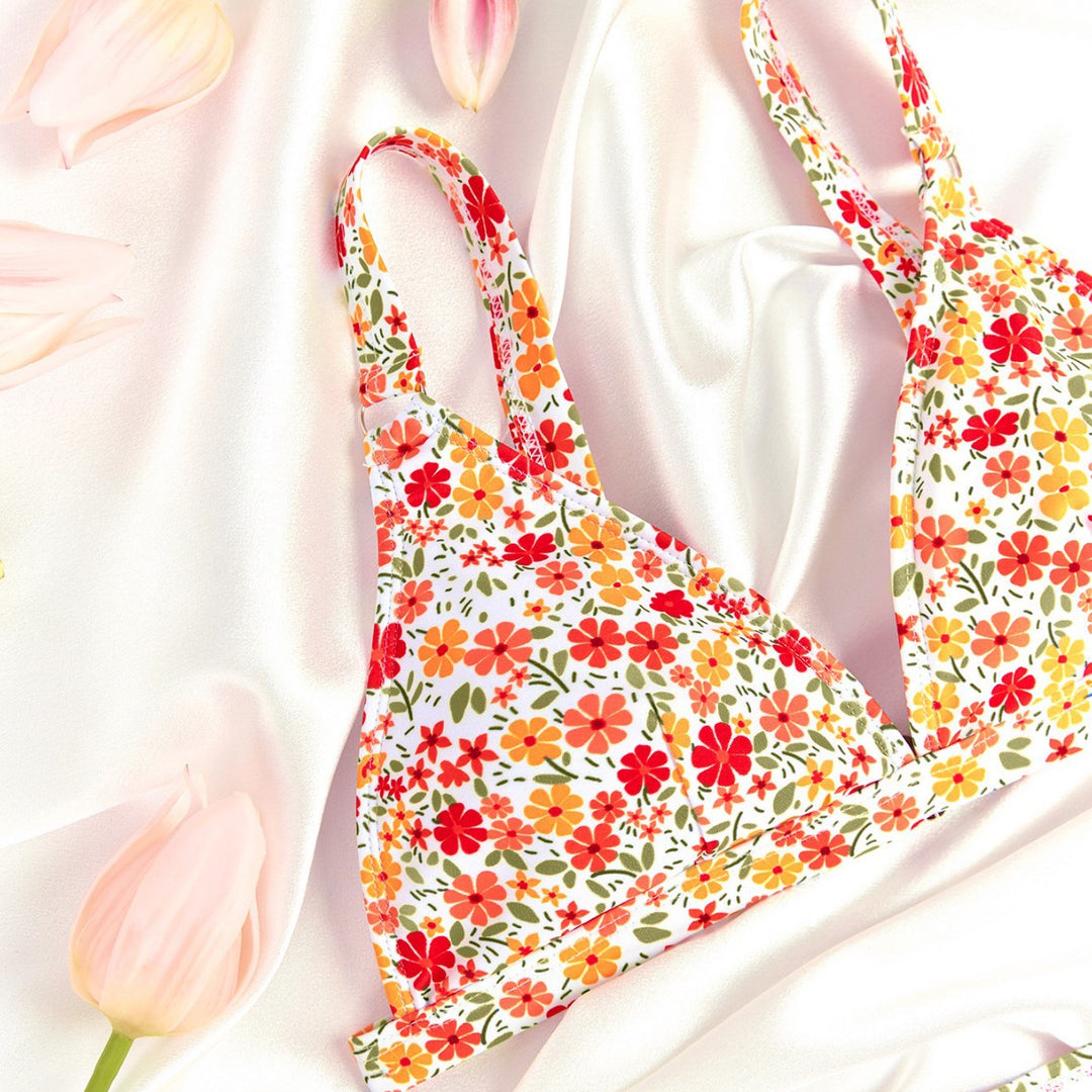 Ladies Floral Pattern Bikini Mune Fashion