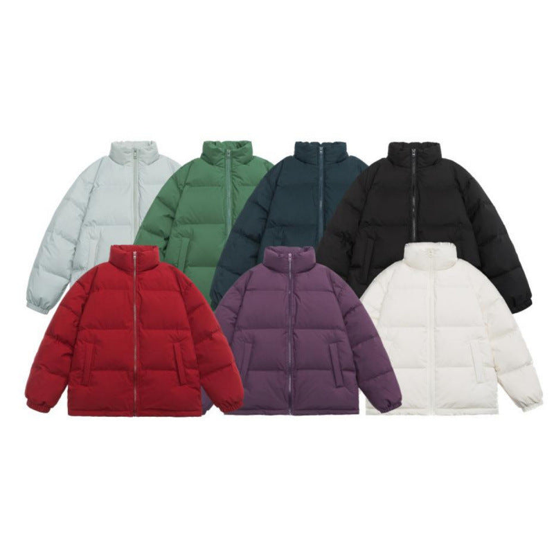 Unisex Oversize Quilted Winter Jacket with Stand Collar, Full Zip and Elastic Cuffs Mune Fashion
