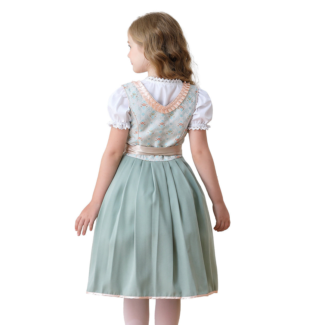 Ladies' elegant girls' traditional dress with ruffled corset and lace embroidery Mune Fashion