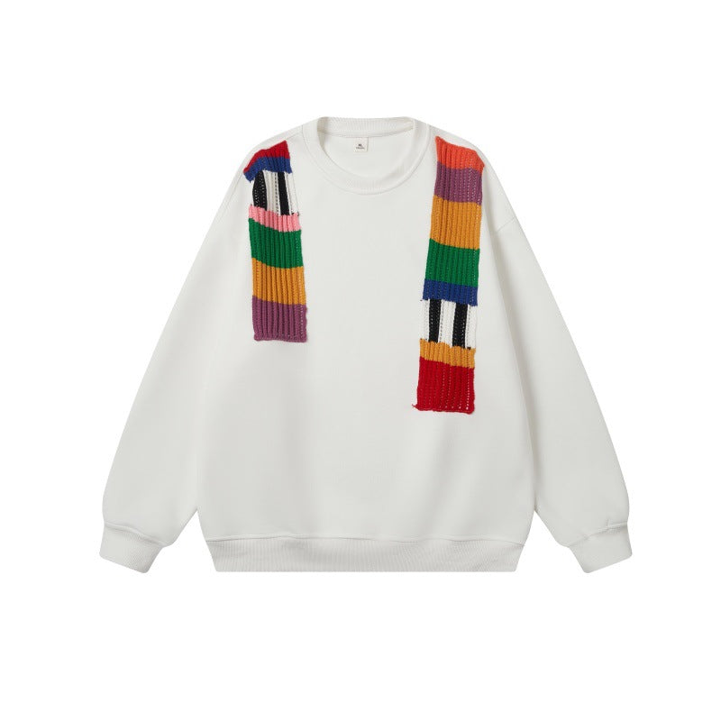 Unisex Oversized Sweatshirt with knitted applications and round neck Mune Fashion