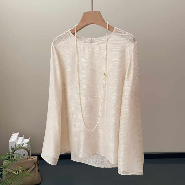 Women Flowing and Elegant Long Sleeve Blouse Mune Fashion
