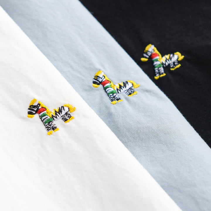 Men's Classic Cotton Oxford Shirt in Relaxed Fit with Fine Animal Embroidery Mune Fashion