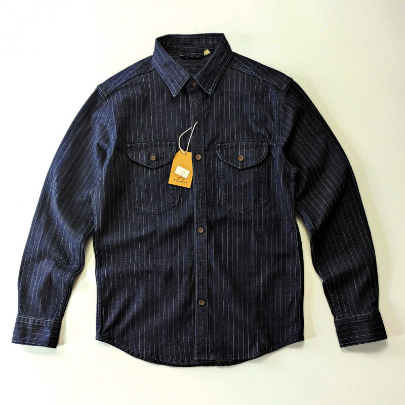 Men's Checkered Denim Shirt Jacket Mune Fashion