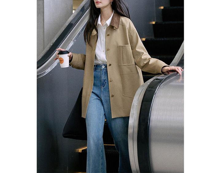 Women's Stylish Oversized Jacket with High Collar Mune Fashion