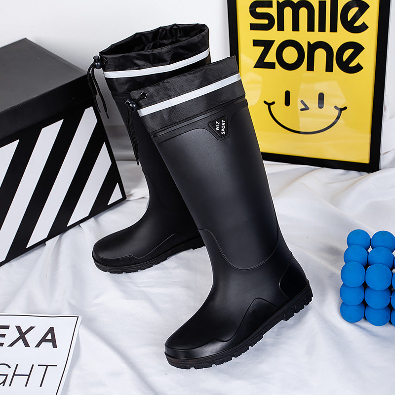 Men's Mid-Height Waterproof Rubber Boots with Contrasting Profile Sole Mune Fashion