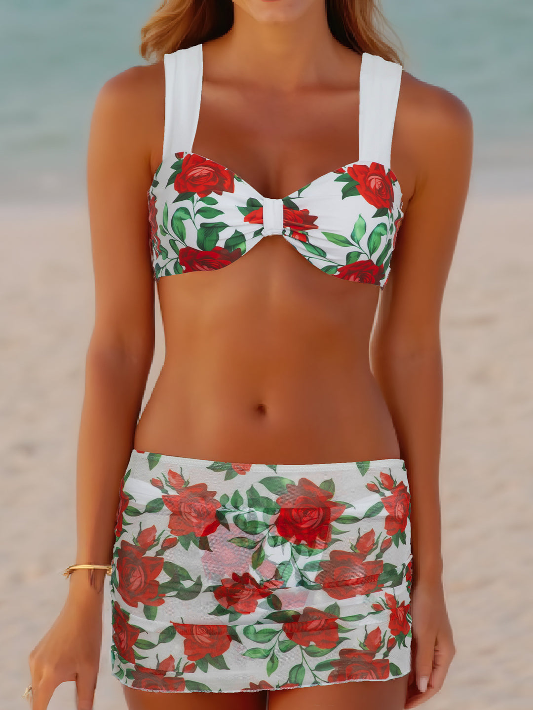 Women's Bikini Set with Ruffles and Wide Straps Mune Fashion