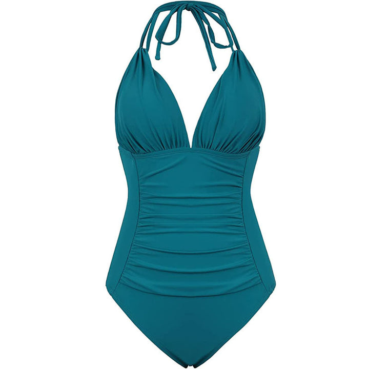 Ladies' One-Piece Swimsuit with Figure-Shaping Ruffle Design Mune Fashion