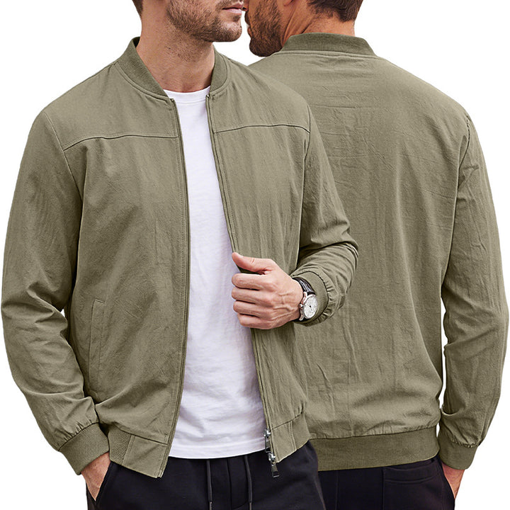 Men's lightweight bomber jacket with ribbed hem and full zip Mune Fashion