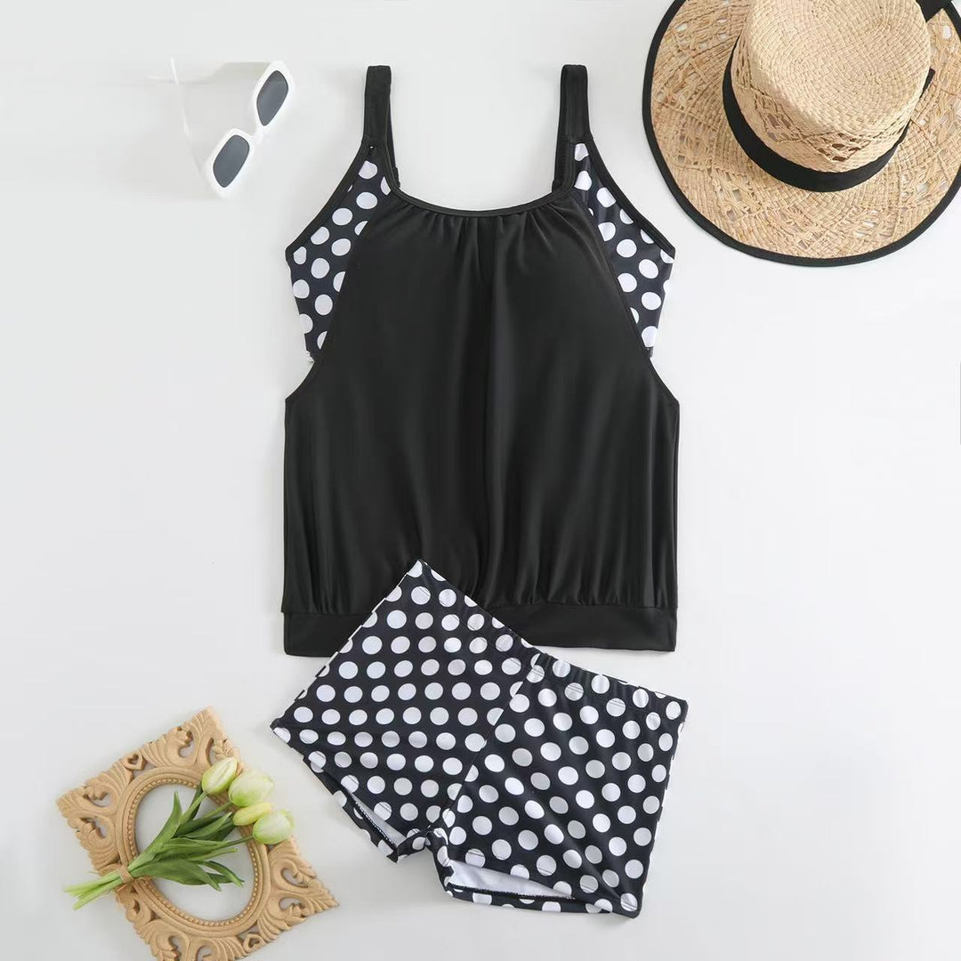 Ladies sporty tankini with polka dot design Mune Fashion
