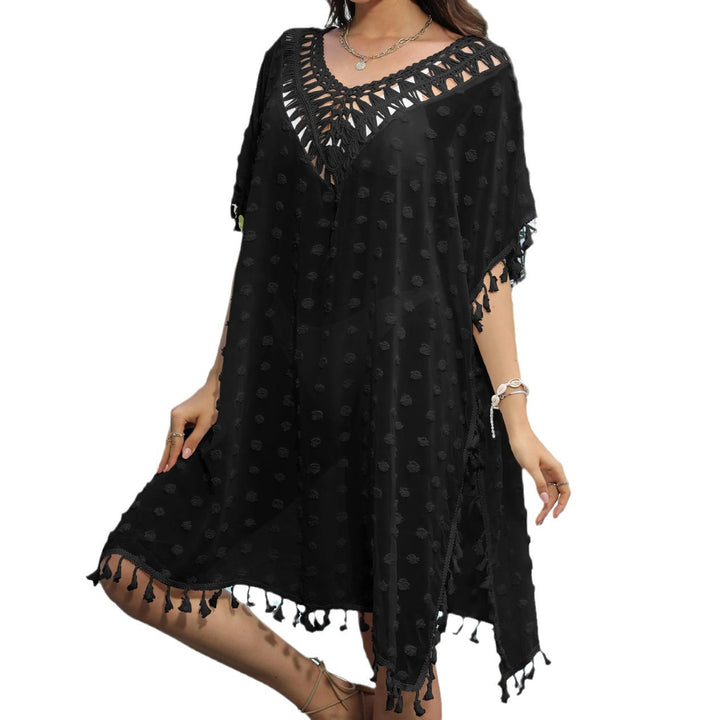 Women elegant festival beach cover-up with fringes Mune Fashion