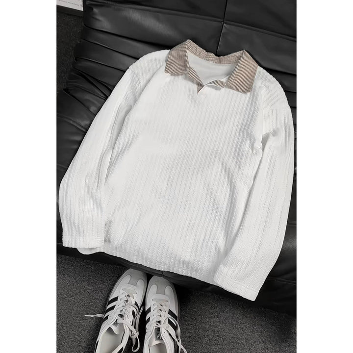 Women's Fashion Oversized Shirt with Checked Collar Mune Fashion