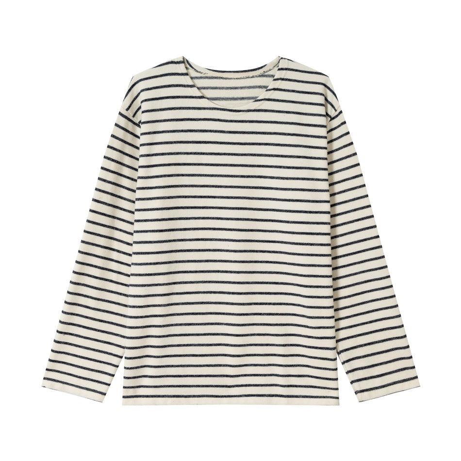 Unisex Striped Long Sleeve Shirt made of lightweight cotton blend with a straight cut Mune Fashion