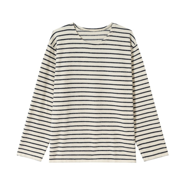 Unisex Striped Long Sleeve Shirt made of lightweight cotton blend with a straight cut Mune Fashion