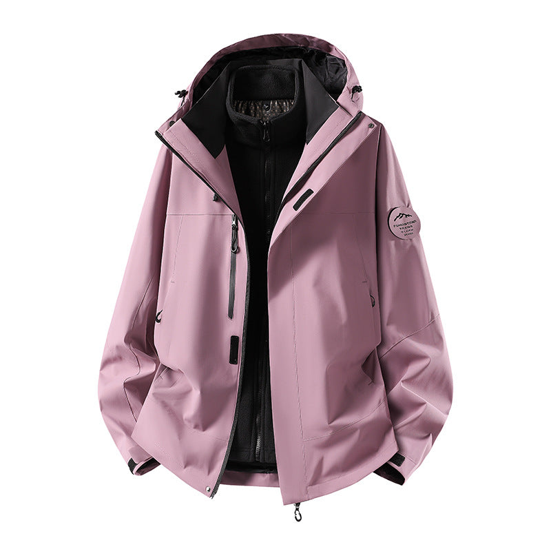 Men's two-layer softshell outdoor jacket with removable fleece lining and adjustable hood Mune Fashion