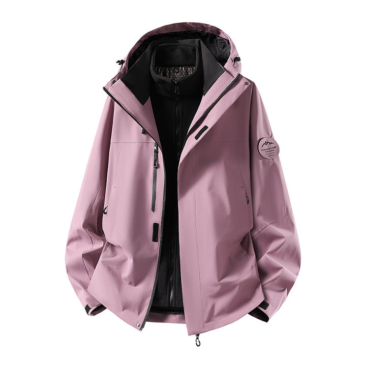 Men's two-layer softshell outdoor jacket with removable fleece lining and adjustable hood Mune Fashion