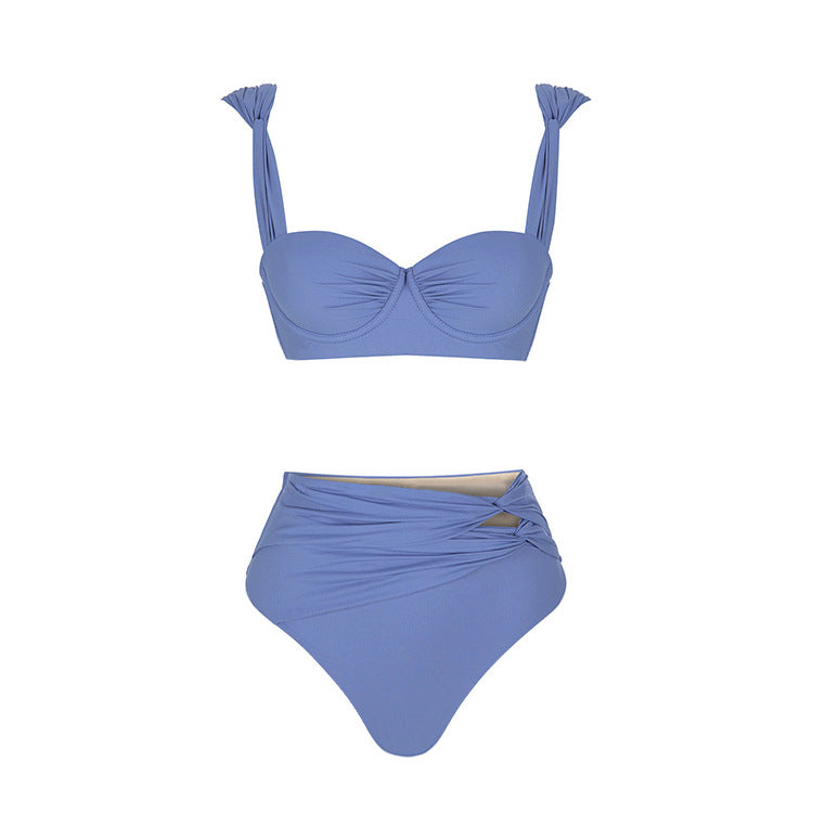 Women's swimsuit with stylish drapings and elegant gold accents Mune Fashion