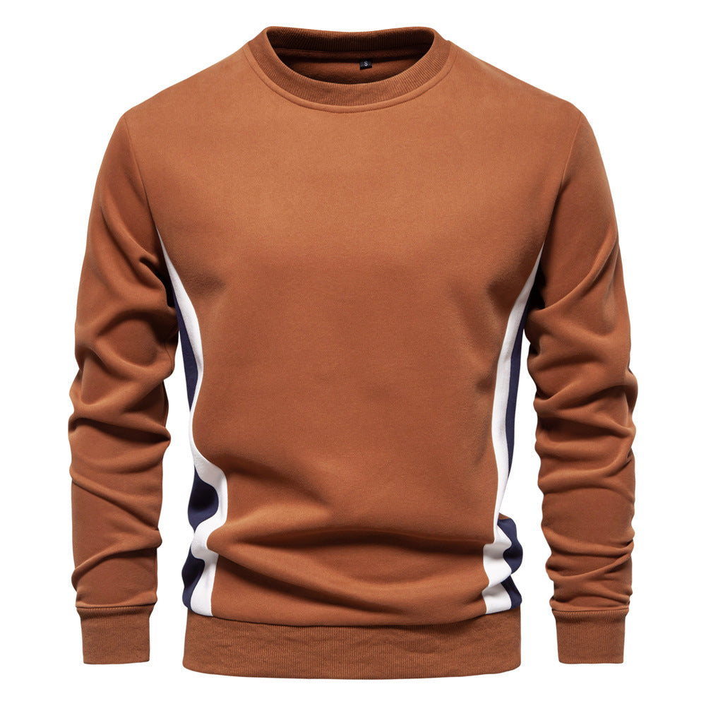 Men's round neck sweatshirt made of cotton blend with contrasting side piping and slim silhouette Mune Fashion