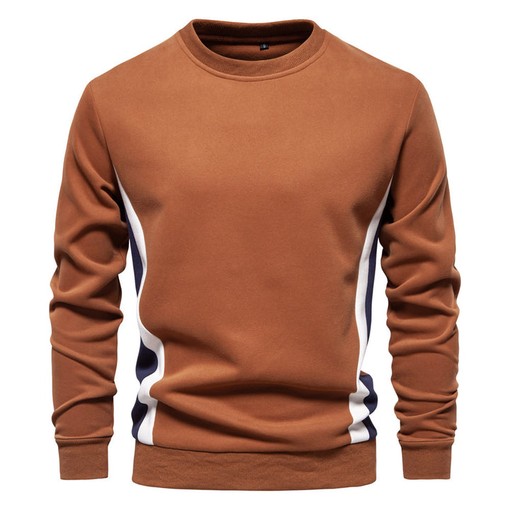 Men's round neck sweatshirt made of cotton blend with contrasting side piping and slim silhouette Mune Fashion