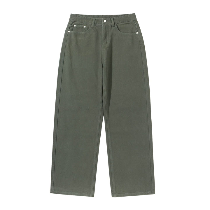 Women's Wide Cropped Pants with High Waist, Straight Leg and Five-Pocket Design Mune Fashion
