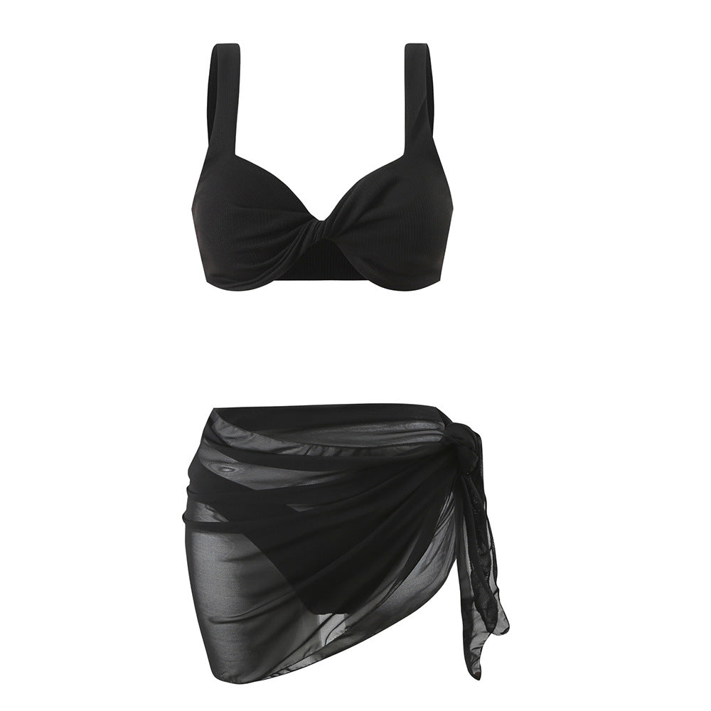 Women’s Bikini Set with Elegant Wrap Skirt Mune Fashion