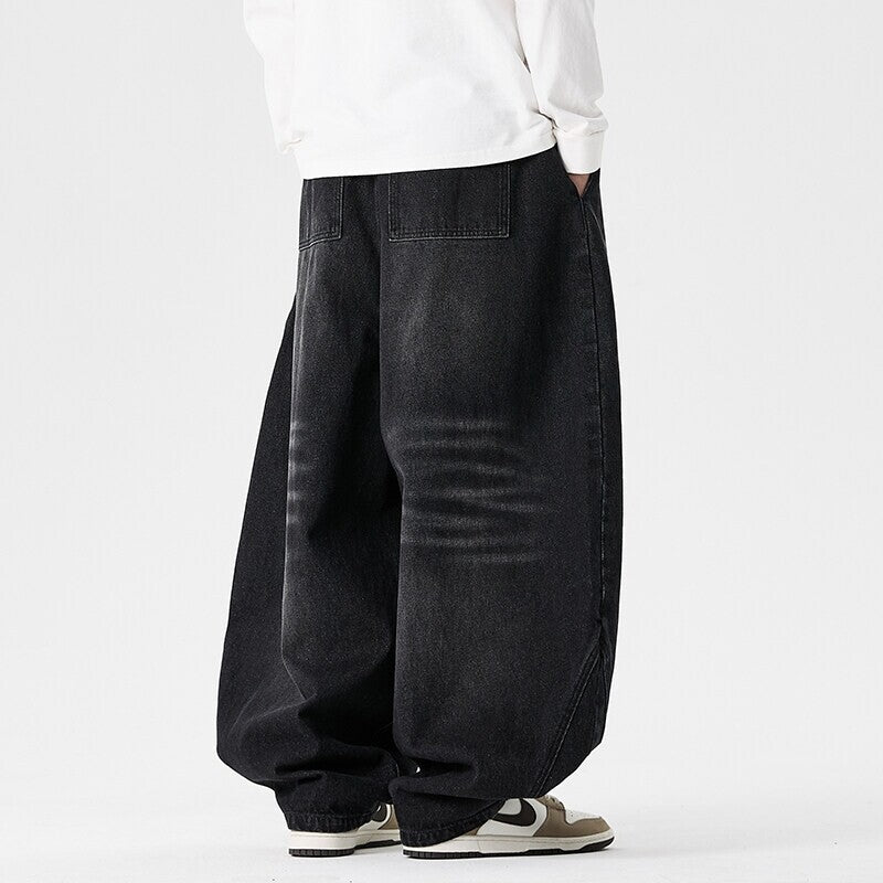 Men's extremely wide-cut baggy jeans with a deep crotch and balloon-shaped hem Mune Fashion