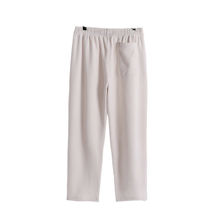 Women’s corduroy pants with elastic waistband, wide leg and side pockets Mune Fashion