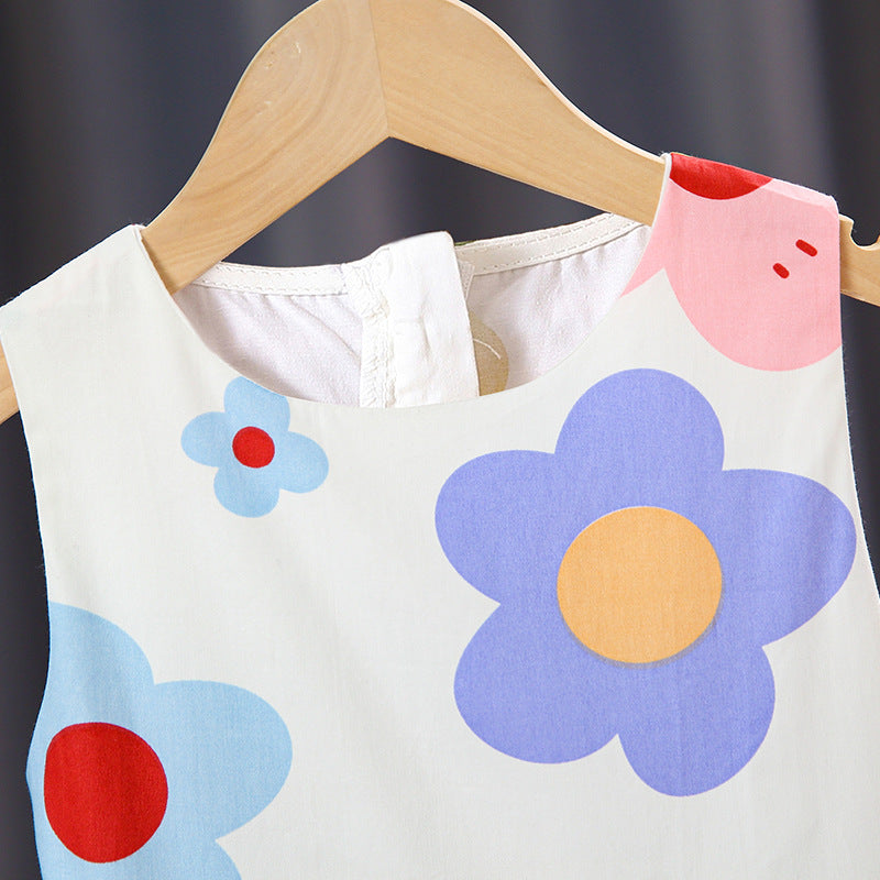 Girl's summer dress with colorful floral pattern Mune Fashion