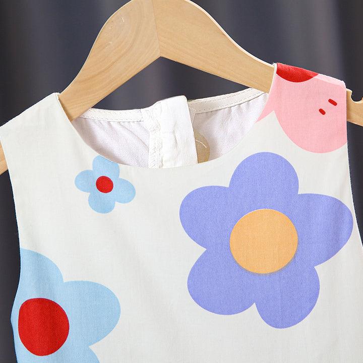Girl's summer dress with colorful floral pattern Mune Fashion