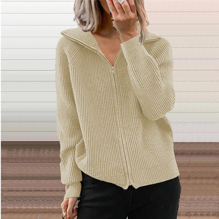 Women's Fashionable Knitted Jacket with Hood Mune Fashion