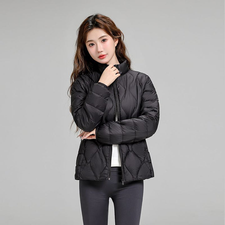 Women's Lightweight Quilted Hooded Jacket with Diamond Quilting and Thermal Insulation Mune Fashion