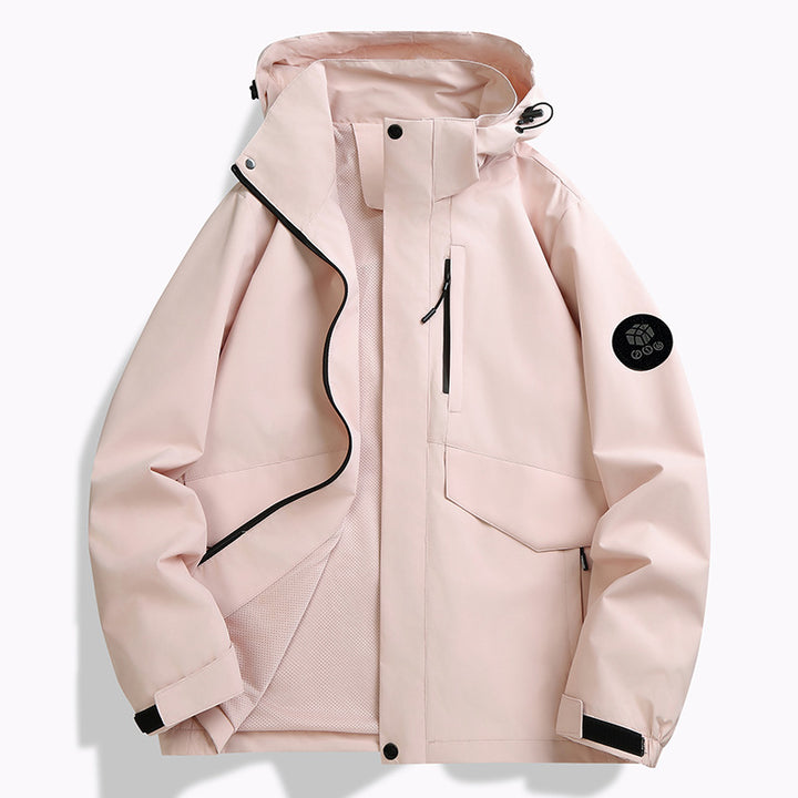 Men's Weatherproof Softshell Jacket with Mesh Lining, Adjustable Hood and Concealable Zip Placket Mune Fashion
