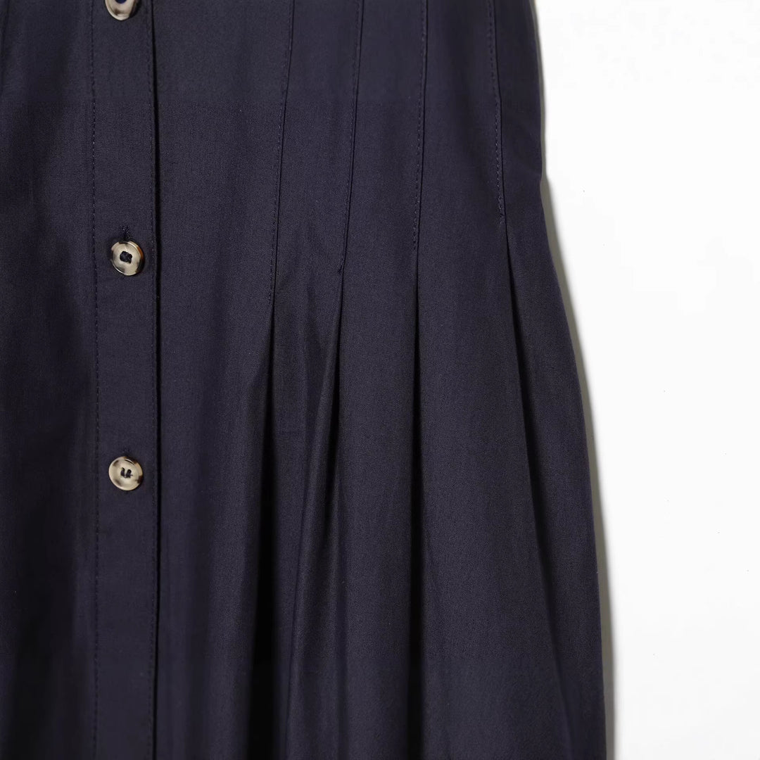Women's shirt dress with fitted silhouette, puff sleeves, and full button placket Mune Fashion