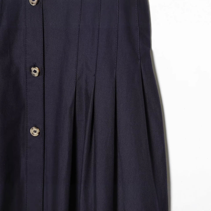 Women's shirt dress with fitted silhouette, puff sleeves, and full button placket Mune Fashion