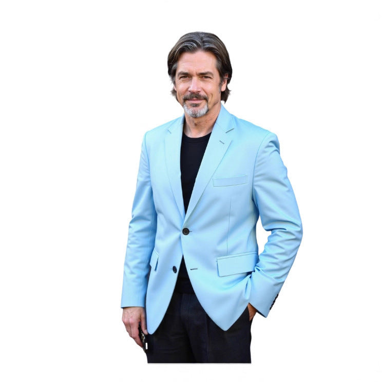 Men's tailored business blazer made of stretch fabric with chest pocket and slim silhouette Mune Fashion