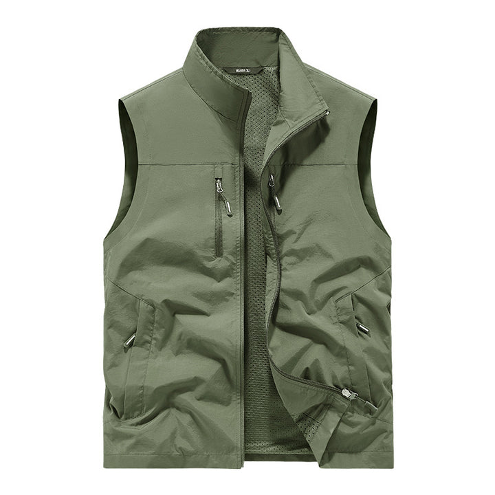 Men's Lightweight Outdoor Vest with Mesh Lining and Multifunction Pockets Mune Fashion