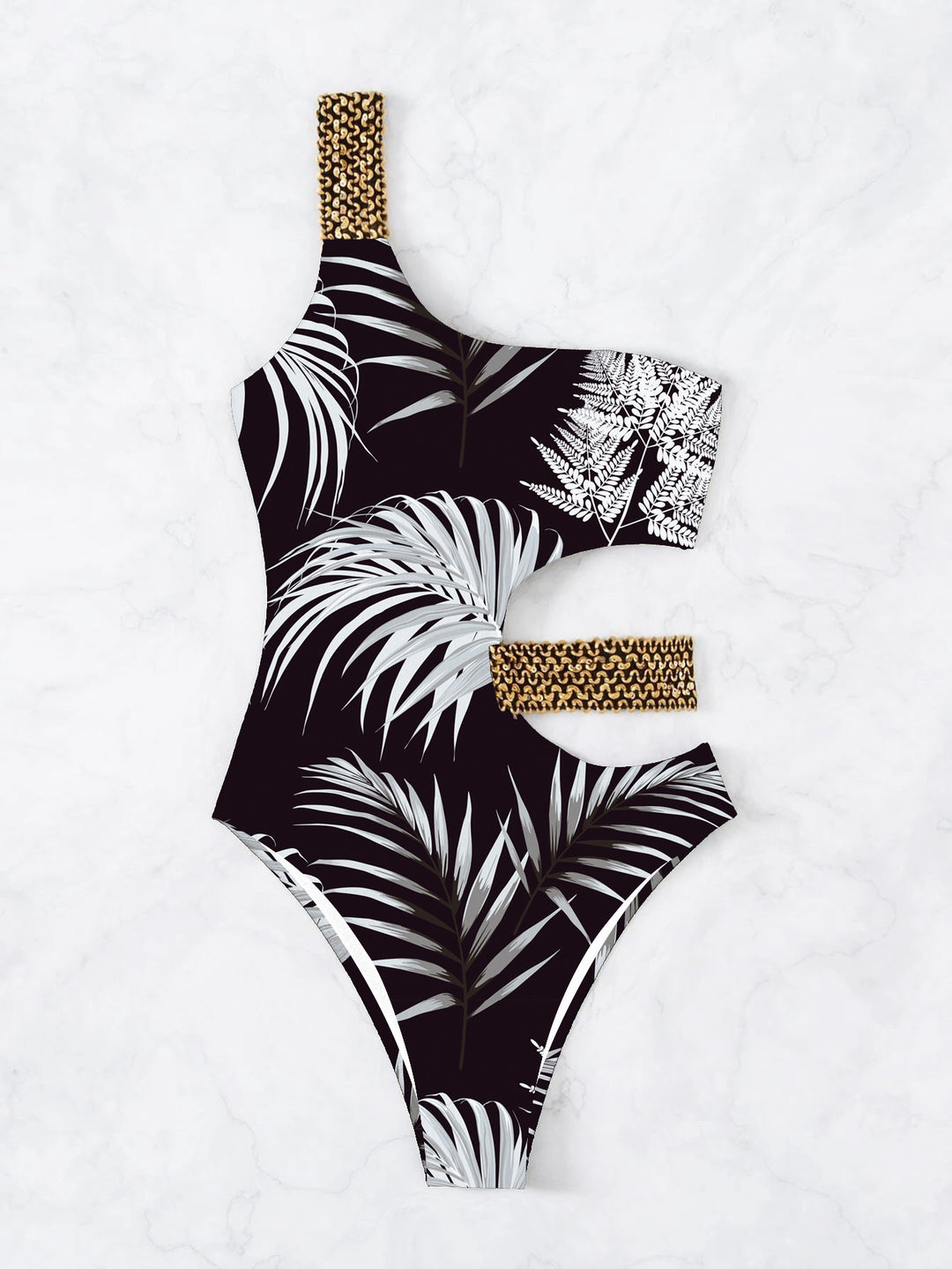 Women One-Piece Designer Swimsuit with Asymmetrical Cut and Fashionable Straps Mune Fashion