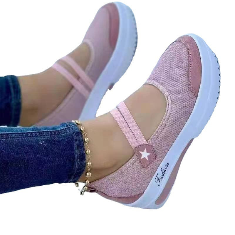 Ladies' breathable strap ballerina with elastic double strap and ergonomic cushioning sole Mune Fashion